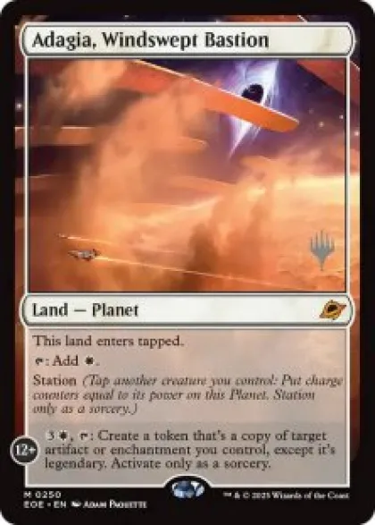 Adagia, Windswept Bastion (foil) - Edge of Eternities Planeswalker Stamped