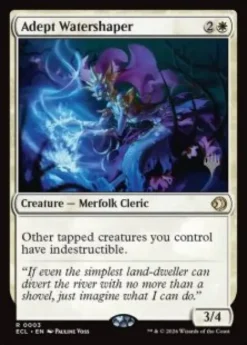 Adept Watershaper (foil) - Lorwyn Eclipsed Planeswalker Stamped