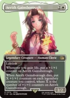 Aerith Gainsborough (#374) (foil) (borderless) - Final Fantasy Varianten