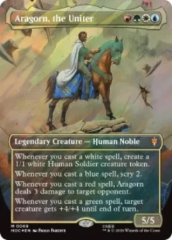 Aragorn, the Uniter (#69) (surge foil) (borderless) - The Hobbit Eternal