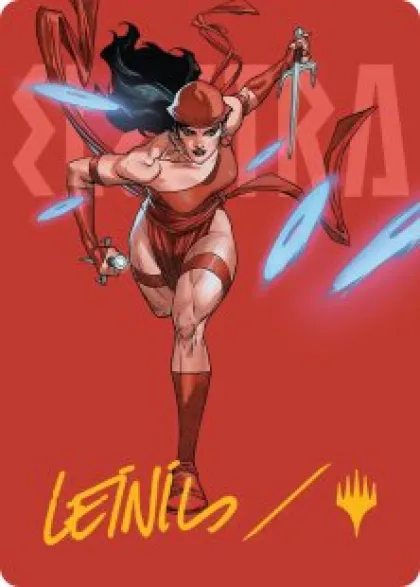 Art Card 25: Elektra, Daughter of the Hand (signed) - Marvel Super Heroes Art Series