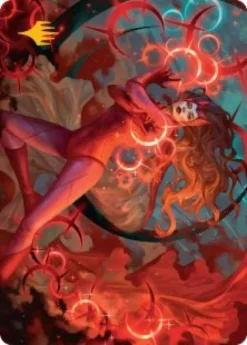 Art Card 38: Scarlet Witch, Chaotic Avenger (signed) - Marvel Super Heroes Art Series