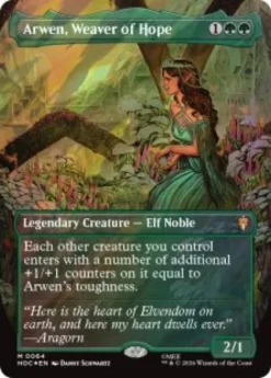 Arwen, Weaver of Hope (#64) (surge foil) (borderless) - The Hobbit Eternal