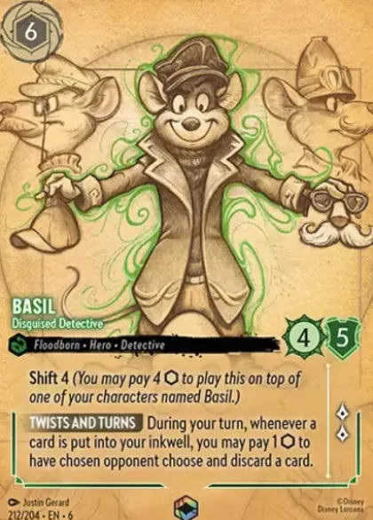 Basil, Disguised Detective (foil) (borderless) - Azurite Sea