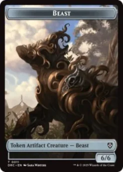 Beast token (#11) (foil) (6/6) - Aetherdrift Commander