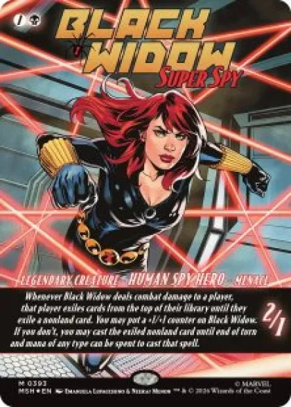 Black Widow, Super Spy (#393) (foil) (borderless) - Marvel Super Heroes Varianten