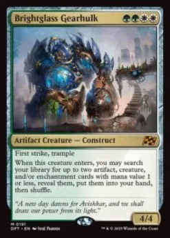 Brightglass Gearhulk (foil) - Aetherdrift Planeswalker Stamped