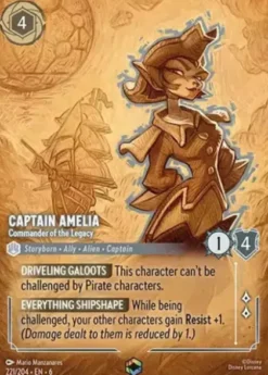Captain Amelia, Commander of the Legacy (foil) (borderless) - Azurite Sea