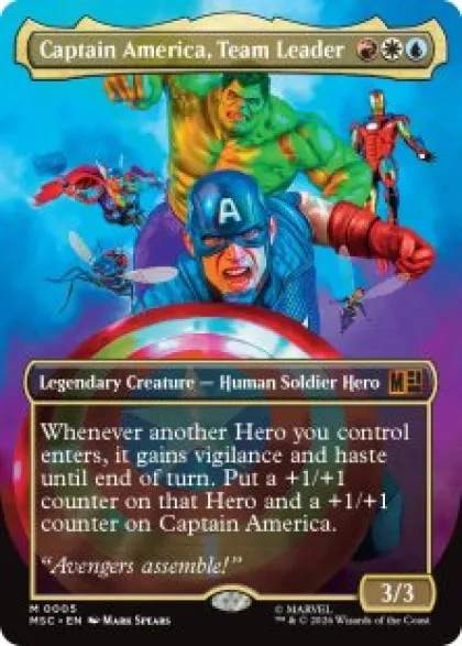 Captain America, Team Leader (#5) (borderless) - Marvel Super Heroes Commander