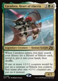Caradora, Heart of Alacria (foil) - Aetherdrift Planeswalker Stamped