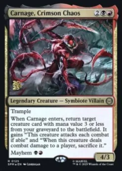 Carnage, Crimson Chaos (foil) - Marvel's Spider-Man Prerelease Promo's