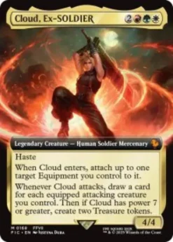 Cloud, Ex-SOLDIER (#168) (foil) (extended art) - Final Fantasy Commander Varianten