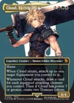 Cloud, Ex-SOLDIER (#210) (surge foil) (borderless) - Final Fantasy Commander Varianten