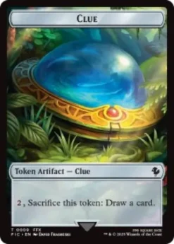 Clue token (surge foil) - Final Fantasy Commander