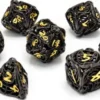 CritStones - Hollow Metal Dice Set: Soulreaper Gold (7-delig)