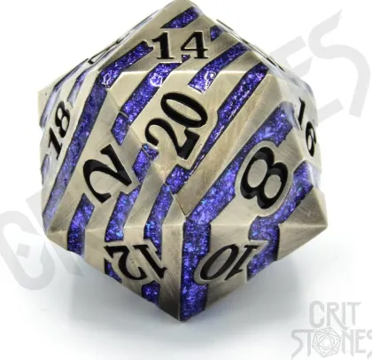 CritStones - Metal Dice D20: Engraved Elder (30mm)