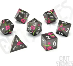 CritStones - Metal Dice Set: Nighttime Blossom (7-delig)