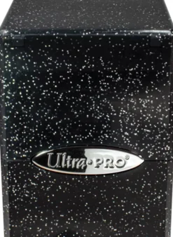 Deckbox Satin Cube Black with Silver Glitter