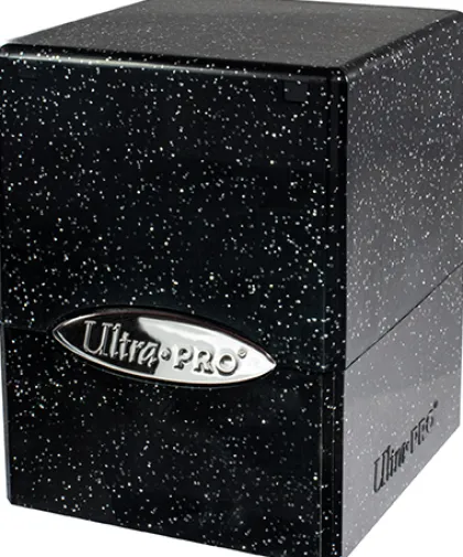 Deckbox Satin Cube Black with Silver Glitter