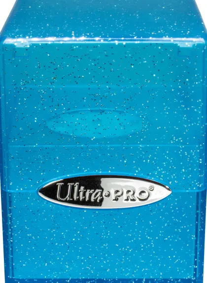 Deckbox Satin Cube Blue with Silver Glitter