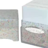 Deckbox Satin Cube Clear with Rainbow Glitter