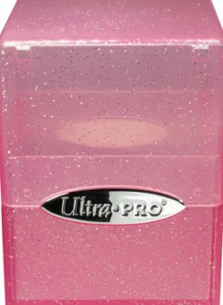 Deckbox Satin Cube Pink with Silver Glitter