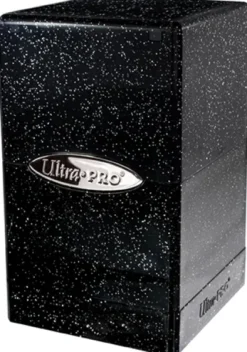 Deckbox Satin Tower Black with Silver Glitter