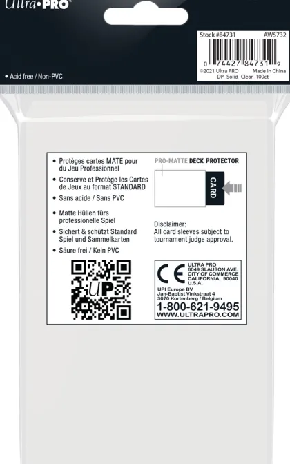 Deck Protectors Matte Clear (100 stuks)