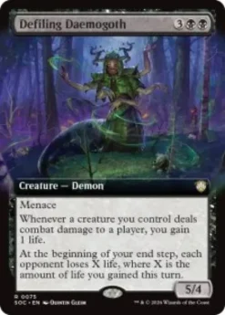Defiling Daemogoth (extended art) - Secrets of Strixhaven Commander Varianten