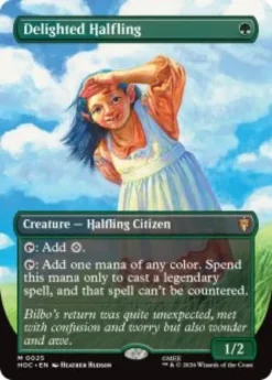 Delighted Halfling (#25) (foil) (borderless) - The Hobbit Eternal