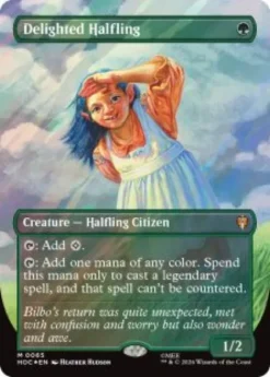 Delighted Halfling (#65) (surge foil) (borderless) - The Hobbit Eternal