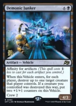Demonic Junker (foil) - Aetherdrift Prerelease Promo's