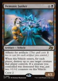 Demonic Junker (foil) - Aetherdrift Planeswalker Stamped