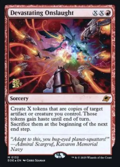 Devastating Onslaught (foil) - Edge of Eternities prerelease Promo's