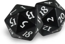 Dice Set D20 Heavy Metal: Black (2 stuks)