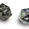 Dice Set D20 Heavy Metal: Gun Metal (2 stuks)