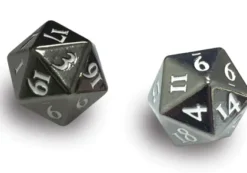 Dice Set D20 Heavy Metal: Gun Metal (2 stuks)