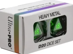 Dice Set D20 Vivid Heavy Metal: Green (2 stuks)