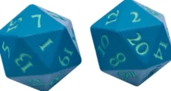 Dice Set D20 Vivid Heavy Metal: Teal (2 stuks)