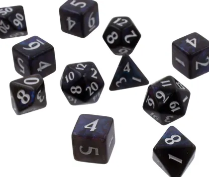 Dice Set Eclipse: Jet Black (11-delig)