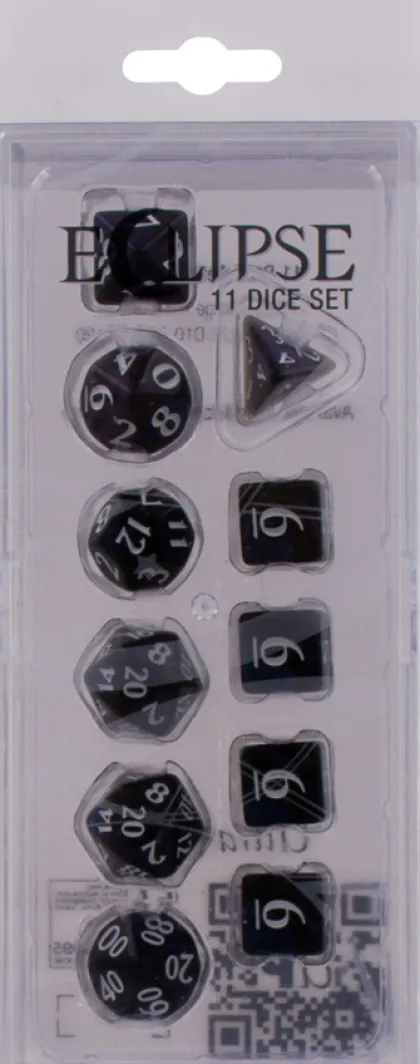 Dice Set Eclipse: Jet Black (11-delig)