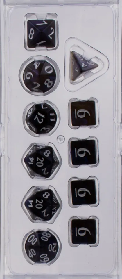 Dice Set Eclipse: Jet Black (11-delig)