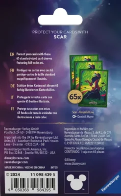 Disney Lorcana - Azurite Sea Card Sleeves: Scar (65 stuks)