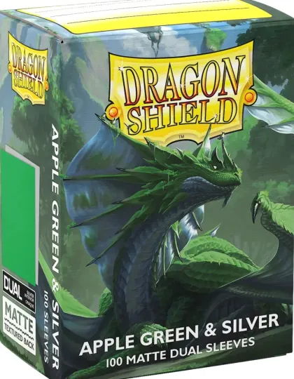 Dragon Shield Dual Matte Sleeves: Apple Green & Silver (100 stuks)