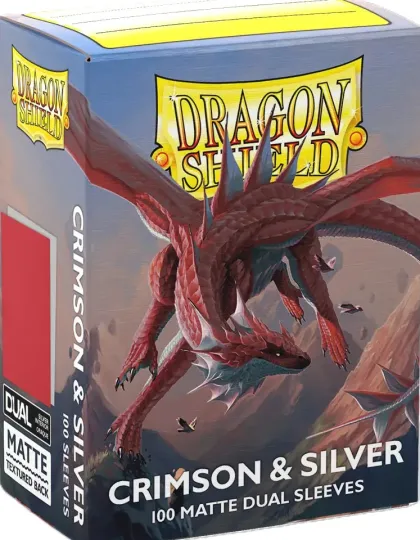 Dragon Shield Dual Matte Sleeves: Crimson & Silver (100 stuks)