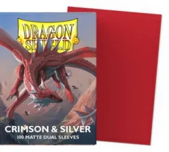 Dragon Shield Dual Matte Sleeves: Crimson & Silver (100 stuks)