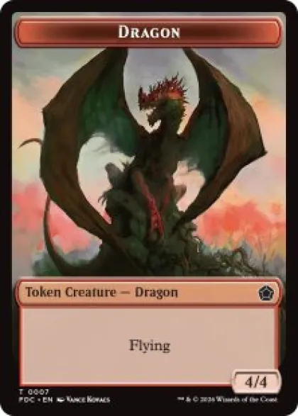 Dragon token (#7) (4/4) - Foundations Commander Decks