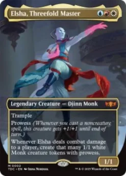 Elsha, Threefold Master (borderless) - Tarkir: Dragonstorm Commander