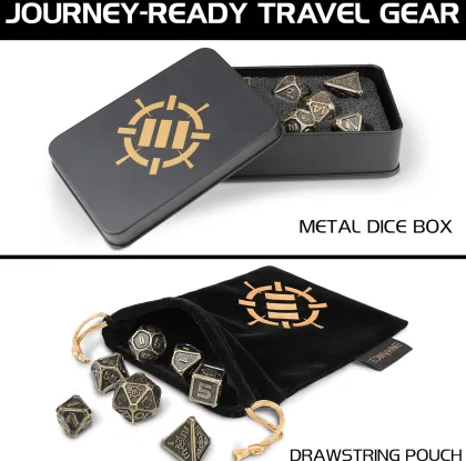 ENHANCE - Metal RPG Dice Set: Ancient Bronze (7 stuks)