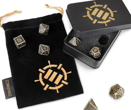 ENHANCE - Metal RPG Dice Set: Ancient Bronze (7 stuks)